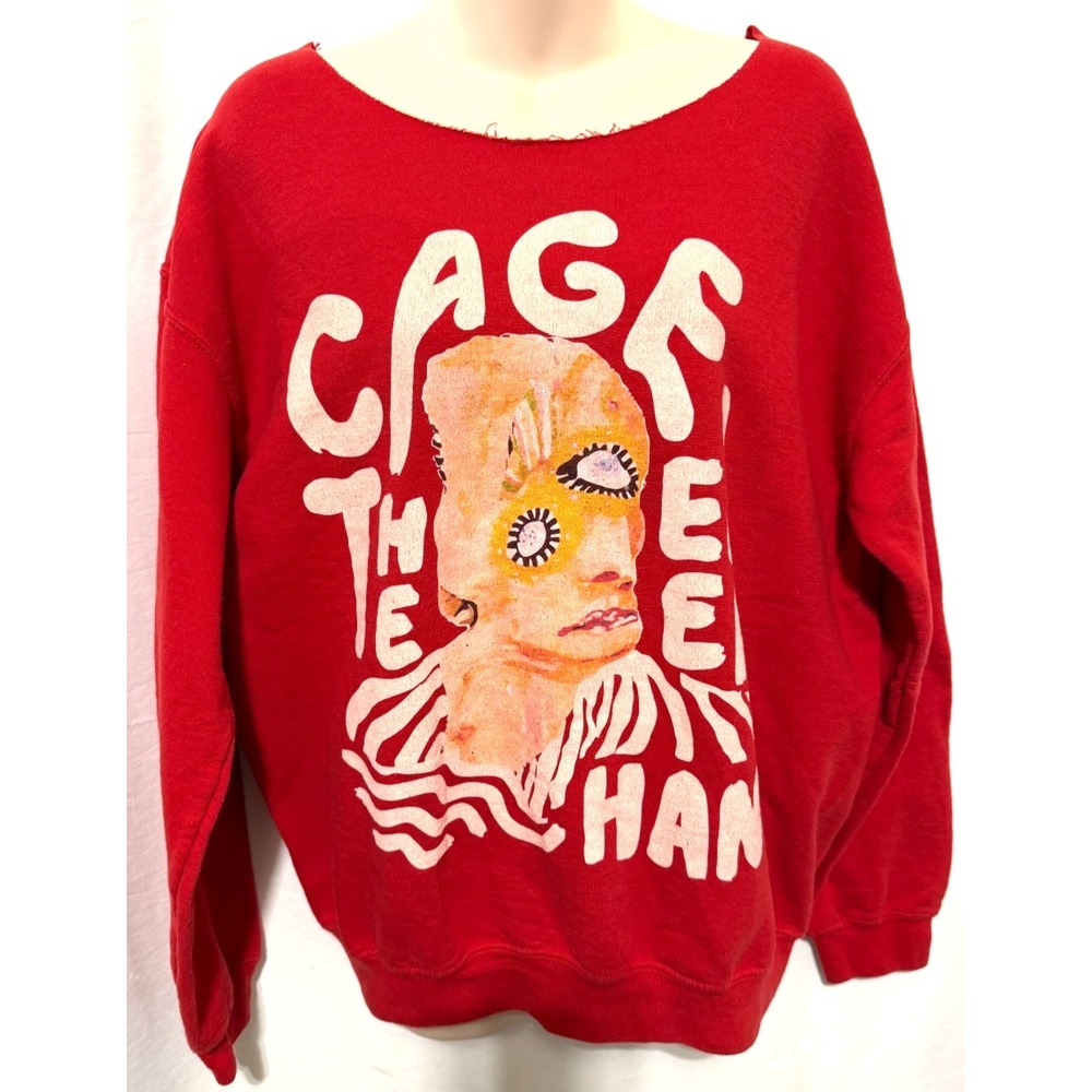 Cage The Elephant Women's Red Size Large Long Sleeve Sweatshirt
